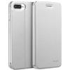 doupi Deluxe FlipCase per iPhone 8 Plus / 7 Plus (5,5 Pollici), Protezione Custodia Ultra Slim Magnete Flip Cover Protettiva Book Style Etui Stare in Piedi, Bianco