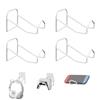jinminamz 4 Pezzi Gaming Porta Joystick, Supporto per Cuffie in Metallo, Supporto Cuffie Gaming Montaggio a parete, Autoadesivo supporto per iPad Xbox PS3/PS4/PS5/Xbox/Pro Controller(Bianco)