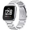 KOMI Cinturino compatibile con Fitbit Versa 2 / Versa, cinturino in metallo in acciaio inox fitness per donna uomo bracciale (argento)