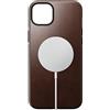 Nomad Custodia in pelle moderna per iPhone 14 Plus - Horween in pelle, bordi rialzati a 360°, paraurti in TPE, protezione dalle cadute da 3 m, ricarica sicura e wireless (marrone scuro)
