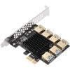 YABOANG Scheda Riser Splitter da 1 a 6 slot PCIE xpress 16X, adattatore PCI-E 1X a scheda moltiplicatrice esterna 6 USB 3.0 per l'estrazione di GPU BTC Miner/Minatore GPU/Minatore ASIC