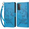 KENHONER Custodia per Samsung Galaxy S21 Plus Cover, Blu | Portafoglio in Pelle PU Retro, Antiurto Flip, Slot per Schede, Funzione Stand, Chiusura Magnetica
