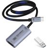 Guermok Carte de Capture Switch, Streaming et Enregistrement en 4K@60FPS, 1080P@240FPS, 1m, USB 3.0 HDMI vers USB-C, Compatible Pad, Switch 2/1, Quest 3, Mac, PC, OBS