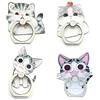 JCSMARTEC 4Pack Cute Cats Phone Ring Grip, Gatti animale carino supporto dell'anello del telefono, Funny 360 Rotation Finger Ring Holder Mount Stand