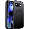 Ezanmull Custodia per Google Pixel 9A con 2 pellicole protettive per schermo, magnetica, resistente agli urti, compatibile con MagSafe, sottile trasparente, anti-impronte digitali, per Pixel 9A (nero)