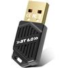 Glitfix Adattatore Bluetooth 6.0 USB Dongle per PC, chiavetta Bluetooth ad alta velocità con Dual Mode BLE, supporta fino a 5 dispositivi contemporaneamente, ampia portata, bassa latenza, compatibile con