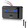 Issimober Presda USB 12V 72W con Caricamento Rapido QC3.0 PD3.0 3 Porte USB Impermeabile Interruttore 12-24V Compatibile Montaggio a Parete per Camper Autocarro Moto Yacht