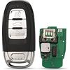 Pro-Plip - Chiave completa con elettronica da programmare, compatibile con A4 S4 A5 S5 Q5 RS A6 A7 A8 3 pulsanti 868 MHz ID46 PCF7945 telecomando vuoto