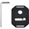 RETO Piastra a sgancio rapido RETO TPM-01 con sistema QD a vite da 1/4-20 e compatibile con Arca Swiss, adatta per tracolla per fotocamera KODAK e con girella QD, foro per cinghia laterale