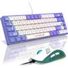 MAMBASNAKE AJAZZ AK680 Mechanical Keyboard, 68 Key 60 Percent Hot Swappable Gaming Keyboard + 6 Adjustable DPI 6400 Gaming Mouse with 6 RGB Light, for PC/Mac/Laptop Gamer (Red Linear Switch)