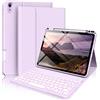 SZPSGC Tastiera per iPad Air 11 pollici M3/M2 (2025/2024), iPad Air 5th/4a Gen (2022/2020) con portapenne, tastiera retroilluminata a 7 colori, copertura tastiera rimovibile senza fili, viola