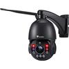 Ctronics 5MP 30X Zoom Telecamera Wi-Fi Esterno, IP Videocamera Sorveglianza 5/2,4Ghz e 150M Visione Notturna, Telecamere Rilevazione Umana/Auto Tracking/Zoom, Bluetooth/PC/Cloud, Metal, IP66