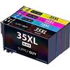Supply Guy 4 XL Cartucce compatibile con Epson 35XL / 35 XL per WF-4700 WF-4720dwf WF-4720 WF-4725dwf WF-4730dtwf WF-4735dtwf WF-4740dtwf