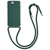 kwmobile Custodia Compatibile con Apple iPhone 7 Plus/iPhone 8 Plus Cover - Back Case in Silicone TPU - Protezione Smartphone con Cordino - verde scuro