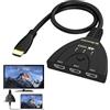 TMRBBesty Switch HDMI 4K,Splitter HDMI 3 In 1,3 Porte hDMI Switcher,Supporta la qualità dell'immagine ad alta definizione 4K60Hz ed è ampiamente compatibile con vari dispositivi hdmi