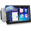 CAMECHO 4+64G Android 15 autoradio per VW Golf 4 Polo Sharan Jetta MK4 T5 Multivan con Carplay Android Auto Bluetooth 5.0, 7 Pollici Doppio Din con Mirror Link GPS WIFI DSP FM/RDS SWC e USB
