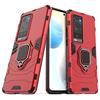 MaiJin Compatibile con VIVO X60 Pro Plus Cover, Custodia Armor Anello Cavalletto (Funziona con il Supporto Magnetico per Auto) Case Paraurti (Rosso)