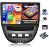 OiLiehu 4+64G Android 13 Autoradio 2Din CarPlay Android Auto per Peugeot 107/Citroen C1/Toyota Aygo 2004-2014 Autoradio con Schermo 10,1 pollici con Mirror Link Bluetooth FM RDS GPS WiFi