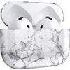 MyGadget Cover Rigida Compatibile con Apple AirPods 4 [ 2024 ] - Hardcase Antiurto - Case per Cuffie Auricolari - Skin Marmo Bianco