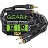 GearIT - Cavo per altoparlanti da 2 mm con connettori a banana placcati oro (3 metri), classe CL2, resistente, trecciato, 99,9% rame privo di ossigeno (OFC), nero, 3 m