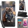 Haninsuze Cover per Xiaomi Redmi Note 10 4G/Note 10s Custodia Cover Pelle Libro Portafoglio con Porta Carte Magnetica Protezione Antiurto Cuoio Flip Case Custodia Cover per Redmi Note 10 4G, Gatto