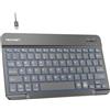 TECKNET Tastiera Bluetooth tedesca per tablet/iPad Mini/Pro/Air/10.2/10.9/iPhone/Android/Windows, iPad tastiera con illuminazione, ricaricabile, portatile, senza fili, ultra sottile, nero