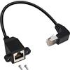 QIANRENON RJ50 10P10C montaggio a pannello estensione Ethernet Cavo, 10P 10C femmina a ad angolo retto maschio Ethernet prolunga cavo,Cat5E,schermato,30cm/11.8in (down)