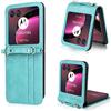 COQUE Custodia Motorola RAZR 40 Ultra Shell,Magnetico Laterale Multi-Slot Porta Biglietti da Visita Portafoglio Cover,Flip Case per Motorola RAZR 40 Ultra-Verde
