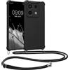 kwmobile Custodia Compatibile con Xiaomi Redmi Note 13 Pro 5G / Poco X6 5G Cover - Back Case in Silicone TPU - Protezione Smartphone con Cordino - nero
