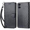 KENHONER Compatibile Cover con Samsung Galaxy A06 5G,Premium Pelle PU Portafoglio Flip Libro Custodia Cover per Samsung A07 4G [Protezione Completa] - Nero