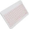 Elprico Tastiera Silenziosa Impermeabile Antipolvere Bluetooth 3.0 da 10 Pollici, Tastiera Wireless con Cappuccio Rotondo Adatta per Computer Tablet Smartphone (Rosa)