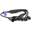 Eonvic Cavo di alimentazione splitter IEC 320 C14 a 6 x C13 Y, 10 A, 250 V, IEC maschio a 6 femmine