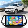 Generico Autoradio 10 Android per Jeep Compass 2015 2016 2017 2018 2019 2020, Wireless CarPlay Android Auto, Navigazione GPS, Bluetooth, WiFi, Schermo Touch HD, Supporto Retrocamera 4+64