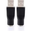 Bewinner Adattatore da USB a PS/2, USB 2.0 A Convertitore da Maschio a PS/2 Femmina Computer Computer Portatile Mouse Mouse Tastiera Meccanica Mouse, Connettore da USB a PS/2