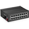 Binardat Commutatore industriale di Ethernet della ferrovia di baccano di gigabit di 16 porti, 16 porti 10/100/1000Mbps, Plug and Play non gestiti Fanless IP40