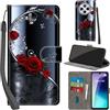 Haninsuze Cover per Xiaomi Redmi 14C / Poco C75 Custodia Cover Pelle Libro Portafoglio con Porta Carte Magnetica Protezione Antiurto Cuoio Flip Case Custodia, farfalla rosa