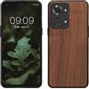 kwmobile Custodia Compatibile con OnePlus Nord 2T 5G Cover - Protezione in Legno per Smartphone - Back Case con Bumper in Silicone TPU - marrone scuro legna