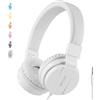 ONTA® Cuffie per Bambini, Pieghevoli Leggere On Ear Auricolari per Bambini Ragazzi e Ragazze, Comode Audio Cuffie per Bambina per Cellulare/Smartphone/Tablet/ Mp3 - White