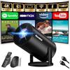 Nonete VideoProiettore Portatile tv Mini Proiettore 1080P Bluetooth WiF 6 Supporta, Proiettore video, Proiettore Correzione Trapezoidale for usb/hdmi -Black