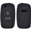 Happyit Cover in silicone per chiave auto per Audi A2 A3 S3 A4 S4 RS4 A6 S6 A8 S8 TT Roadster Cabriolet 3 pulsanti nero