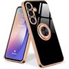 Urarssa Cover Compatibile con Samsung Galaxy A54 5G Custodia Ultra Sottile Morbida TPU Silicone Custodia con 360° Regolabile Anello Magnetica Supporto Ring Cover per Samsung Galaxy A54 5G Nero