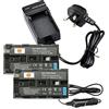 DSTE 2PCS batterie ricaricabili agli ioni di litio NP-F550 + DC01U da viaggio e da auto adattatore Compatibile per Sony CCD-RV100 CCD-RV200 CCD-SC5 CCD-SC5/E CCD-SC55E