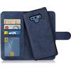MyGadget Cover per Samsung Galaxy Note 9 - Custodia Libretto Magnetica - Custodia Portafoglio Flip Wallet Case - Porta Carte Similpelle PU Removibile Blu Scuro