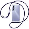 Sewutoyu Custodia Collana per Cellulare Compatibile per Realme C65 4G - Cover Silicone TPU Protettiva Trasparente - Custodia indossabile per Collo - Case a Tracolla con Cordina, Blu