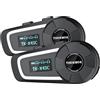 THOKWOK Interfono Moto Bluetooth, 2X TK-X4SC Auricolare Bluetooth per Cuffie Moto, Fino a 2-6 Persone, 2000M Kit vivavoce Display LCD/Stereo Hi-FI/Condivisione Musica, Comunicazione Sistema