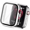 Yolovie Compatibile con Apple Watch Case Proteggi Schermo in Vetro temperato 42mm, Serie 3/2/1 Slim Cover Bumper Cornice Protettiva per PC Protezione Completa per iwatch (42mm Argento)