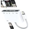 Kefiany Adattatore Lightning a USB 6 in 1 Lettore Schede SD Micro SD per iPhone 14 Pro Max USB-A OTG 3.0 per iPad per Apple Caricatore Cavo Digitale Fotocamera Memoria TF Card Reader Foto Archiviazione