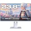 JapanNext Gaming Monitor 23,8 IPS Full HD (1920x1080) 165Hz 1ms Bianco | Altezza e inclinazione regolabili (HSP) Altoparlanti integrati G-Sync/FreeSync | JN-IPS238G165F-HSP-W