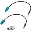 Ksywydu Set di 2 Adattatori Antenna Autoradio 12V, Connettore Fakra Z Maschio a DIN Maschio Cavo, Adattatore Universale per Autoradio HD, FM/AM Stereo, Lettori CD, Radio Digitale, Cavo in Rame