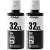 Osinkjet 32XL - Bottiglia di inchiostro nero grande capacità 330 ml (1VV24AE) compatibile con HP Smart Tank Plus 455 555 559 570 655 5105 5106 7005 7006 7305 7306 7605, 32 XL Inchiostro